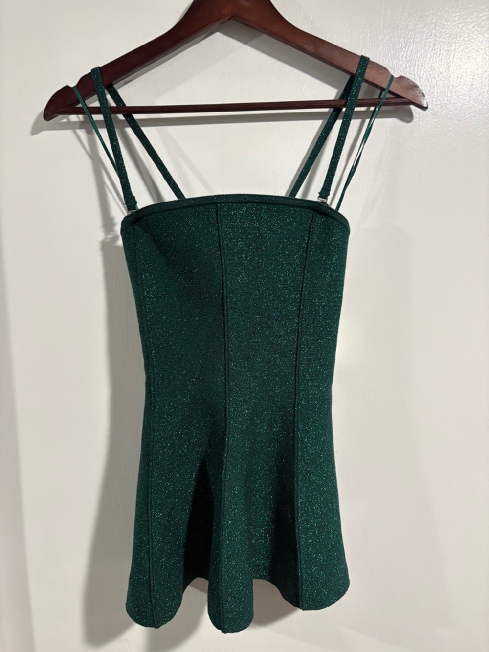 Glittery Emerald Green Strapless Dress